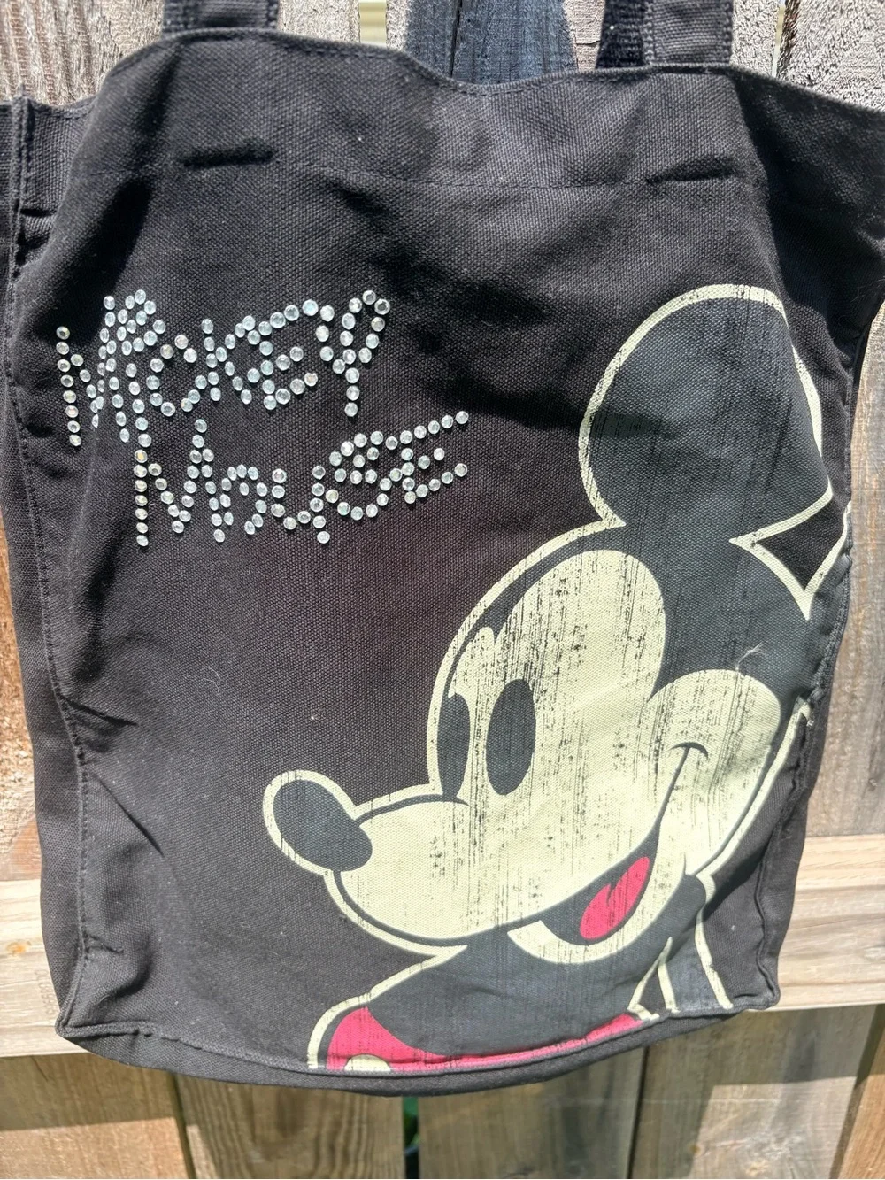Disney Black Mickey Mouse Canvas Shoulder Tote